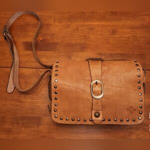 Patricia Nash Montov Crossbody Bag Purse Brown Distressed Boho Western Vtg Inspo